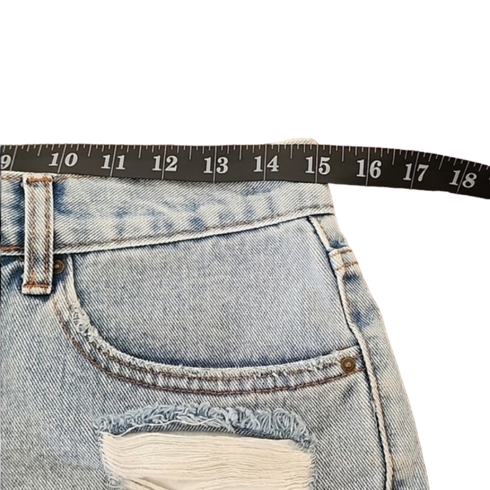 BILLABONG Drift Away Cut Off Jean Shorts 28 Surfside Wash Jeans Ripped Destroyed - Picture 14 of 15